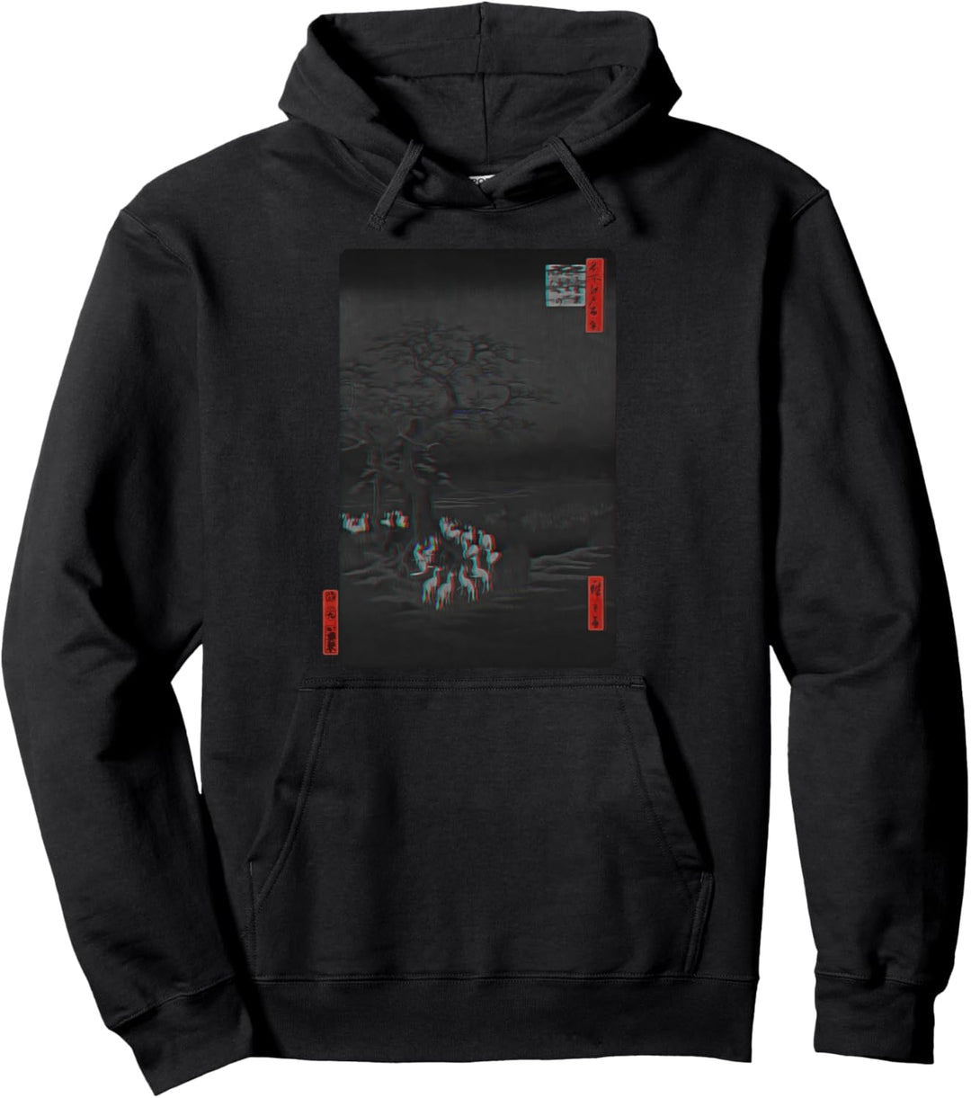 Kitsune Fuchs Outfit - Japan Aesthetic Vaporwave Anime Pullover Hoodie