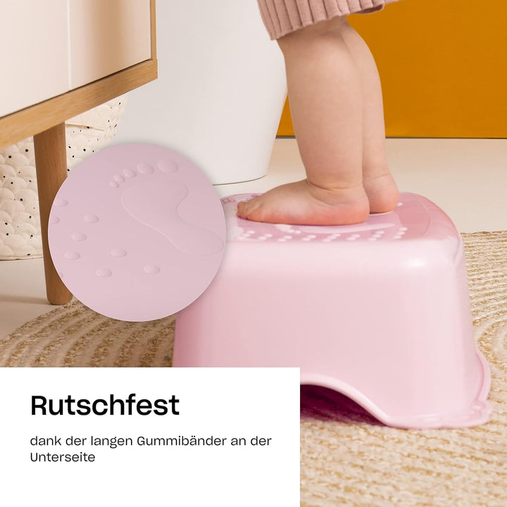 Hylat Baby Kinderhocker & Kindertoilettensitz Set - Rutschfester Tritthocker + Toilettenaufsatz für