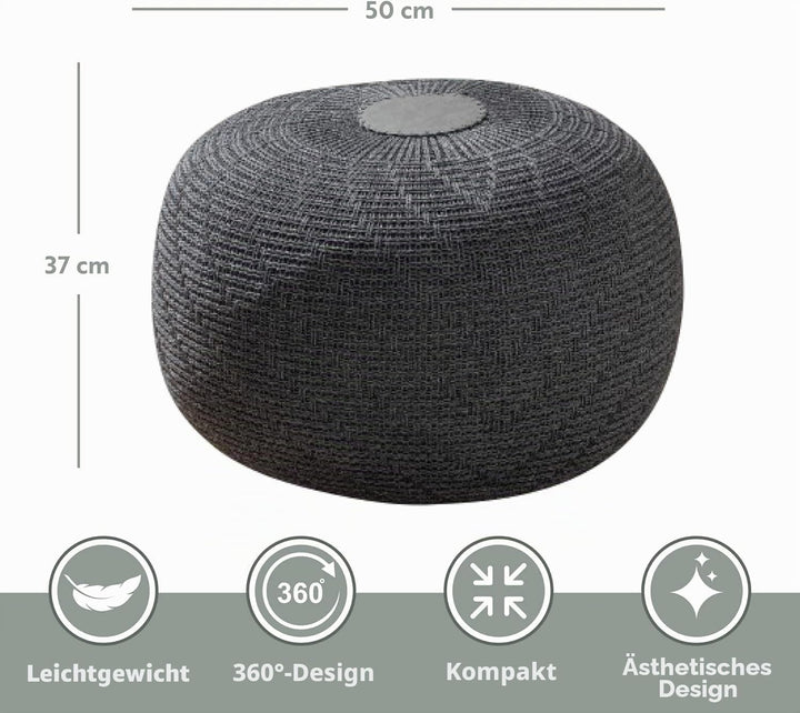 ENGLISH HOME Pouf Hocker, Rund Sitzpouf, Sitzhocker, Sitzpuff, Fusshocker, Strick Puff Hocker für Wo