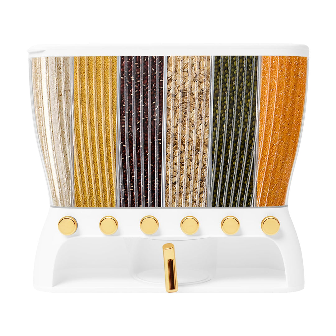 Müslispender Reisespender 6 Gittern 5 Trennwände Spülmaschinenfest für Müsli Cornflakes Nüsse 42x16.
