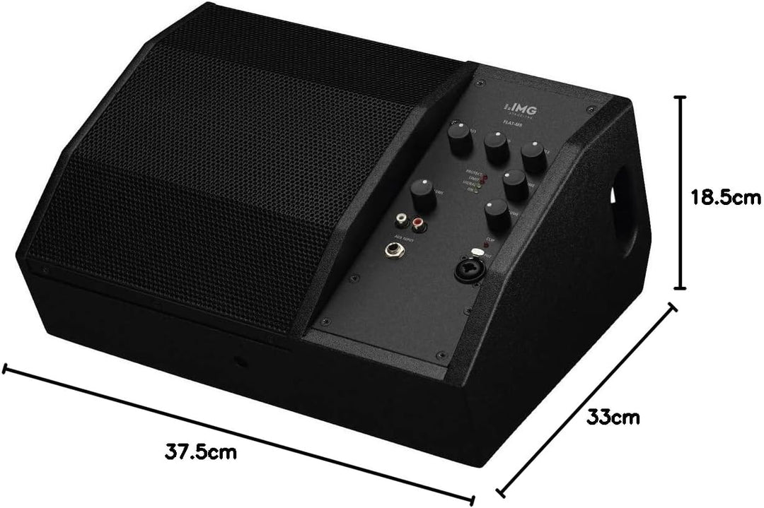 IMG STAGELINE Flat-M8 Aktive PA-Bühnenmonitorbox, 300W, schwarz