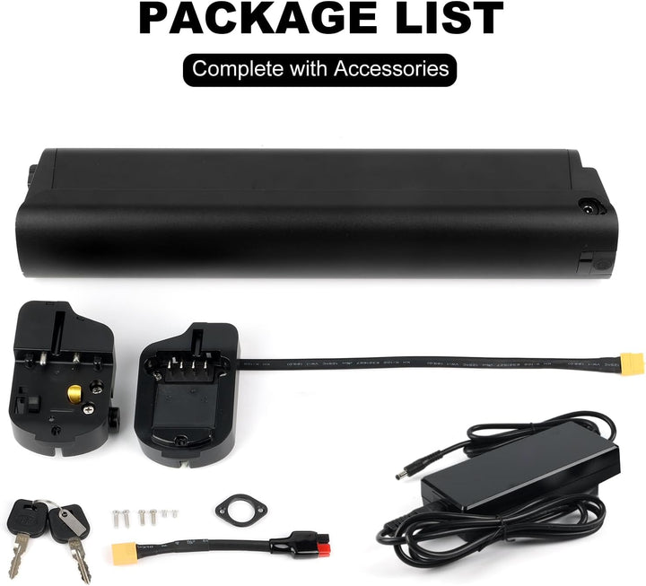 Ebike Akku 36V 15Ah Lithium-Ionen-Akku mit Ladegerät für 500W 350W 250W Motor, Umrüstsatz für Elektr
