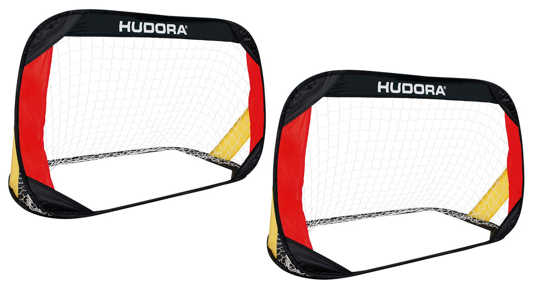 HUDORA Pop Up Fussballtor, 2er Set Garten Fussballtor Set faltbar & tragbar Standard oder exklusives