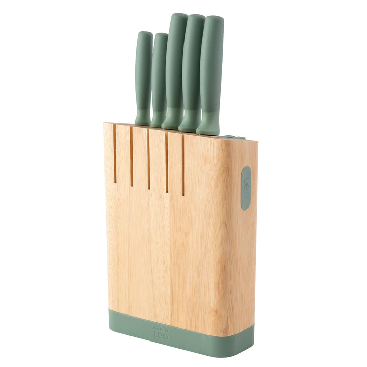 BergHOFF Leo Balance Messerblock mit Messer - 6-teilig Messerset mit Block - Küchenmesserset - Küche