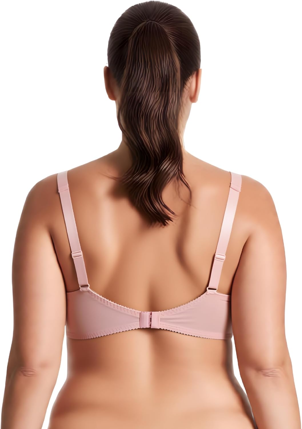 Curve Muse Damen Übergrösse Minimizer Bügel-BH mit Stickspitze - 2er Pack 75C Pink,dark Grey(2 Pack)