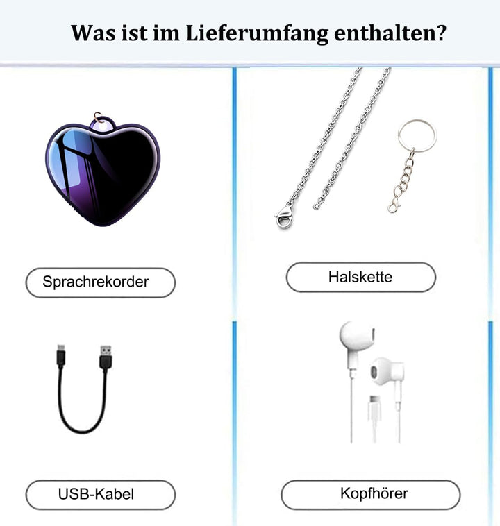 16G Mini abhörgerät Micro Diktiergerät mit Voice Activated Micro Halskette Recorder digital Voice Re