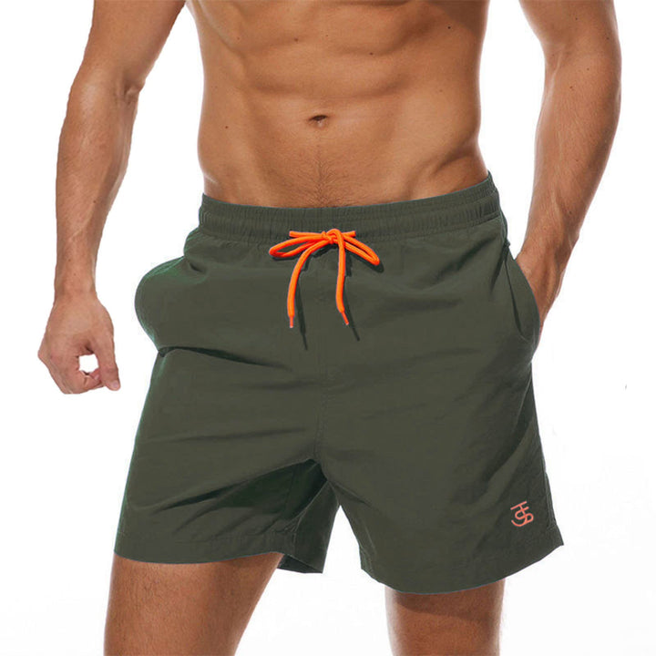 JustSun Badehose Herren Schnelltrocknend Boardshorts mit Mesh-Futter und Verstellbarem Tunnelzug L A