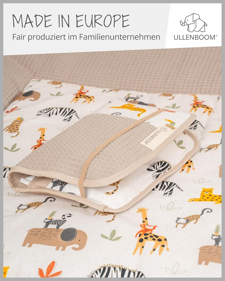 ULLENBOOM Windeltasche für unterwegs, Sand Savanne, Made in EU - Wickeltasche für bis zu 3 Windeln,