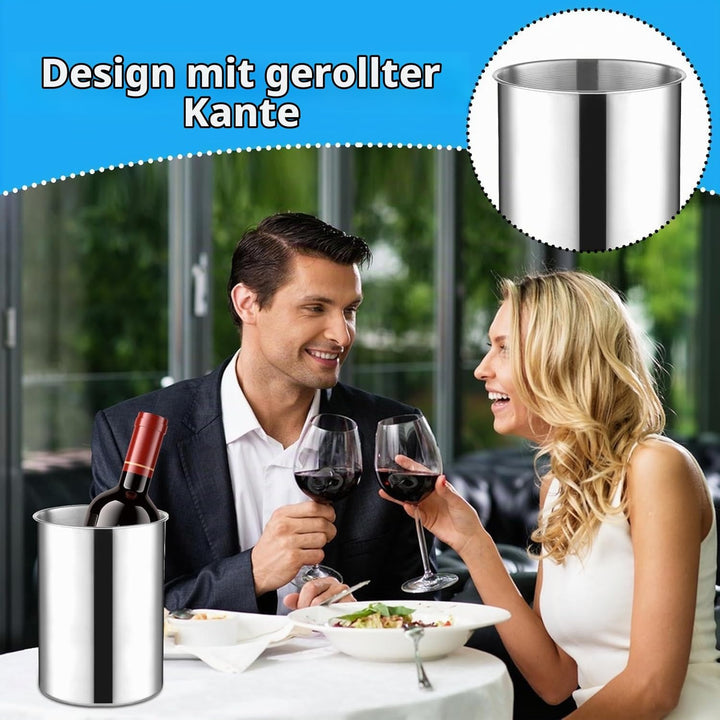 6er Set Stapelbarer Verdickter Edelstahl Eiskübel 750 ML Kühlkübel für Wein, Bier &amp; Champagner, Meta