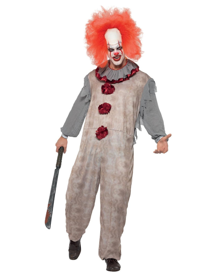 Smiffys 40325M Vintage-Clown-Kostüm, Herren, Grau und Rot, M - Size 38"-40" 38-40 Grau und Rot, 38-4