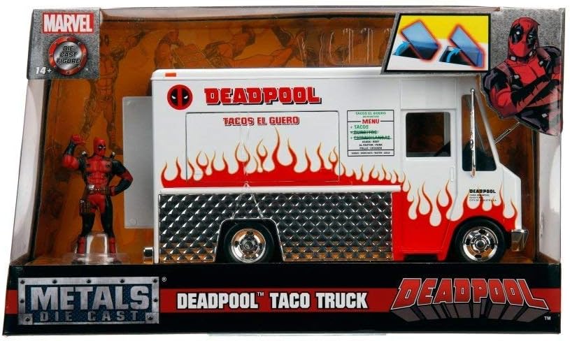 Jada JA99730 1:24 Taco Truck und Deadpool Figur, mehrfarbig