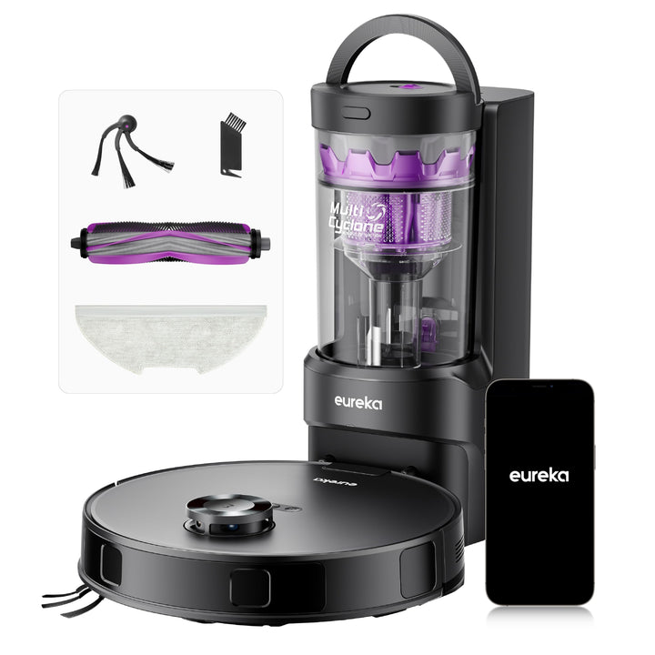 Eureka E20 Evo Plus Saugroboter mit Wischfunktion Absaugstation beutelloser, Saugroboter 10000 Pa, S