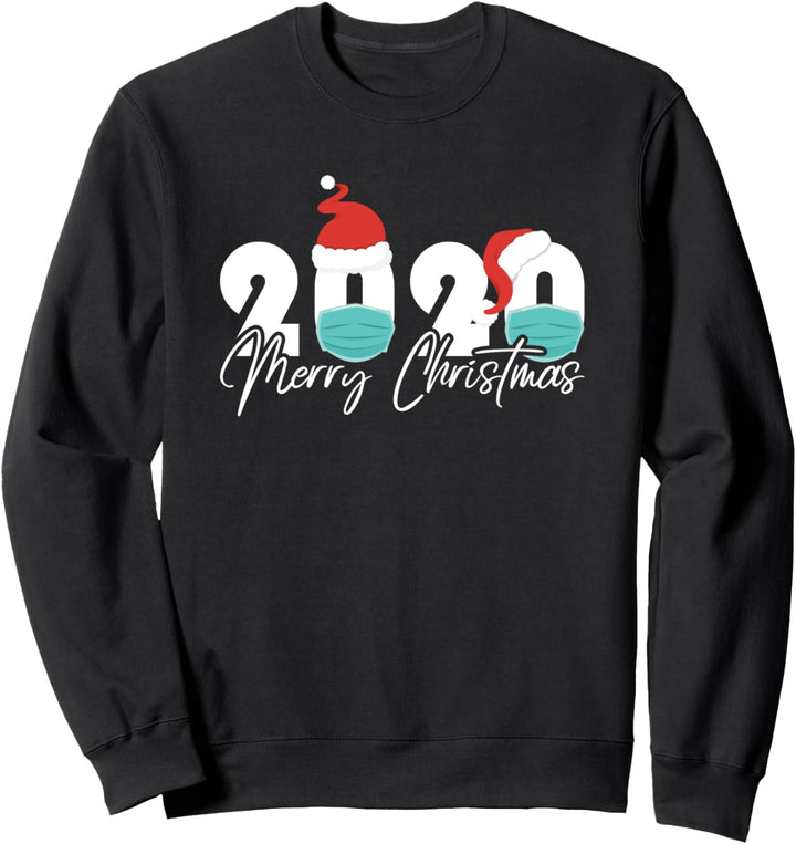 Frohe Weihnachten 2020 Quarantäne Santa Mask Sweatshirt