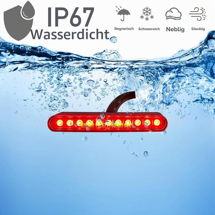 E57 E-geprüft Motorrad E-Bike LED Rücklicht Mini Universal Bremslicht DRL Positionslicht DC12V IP67