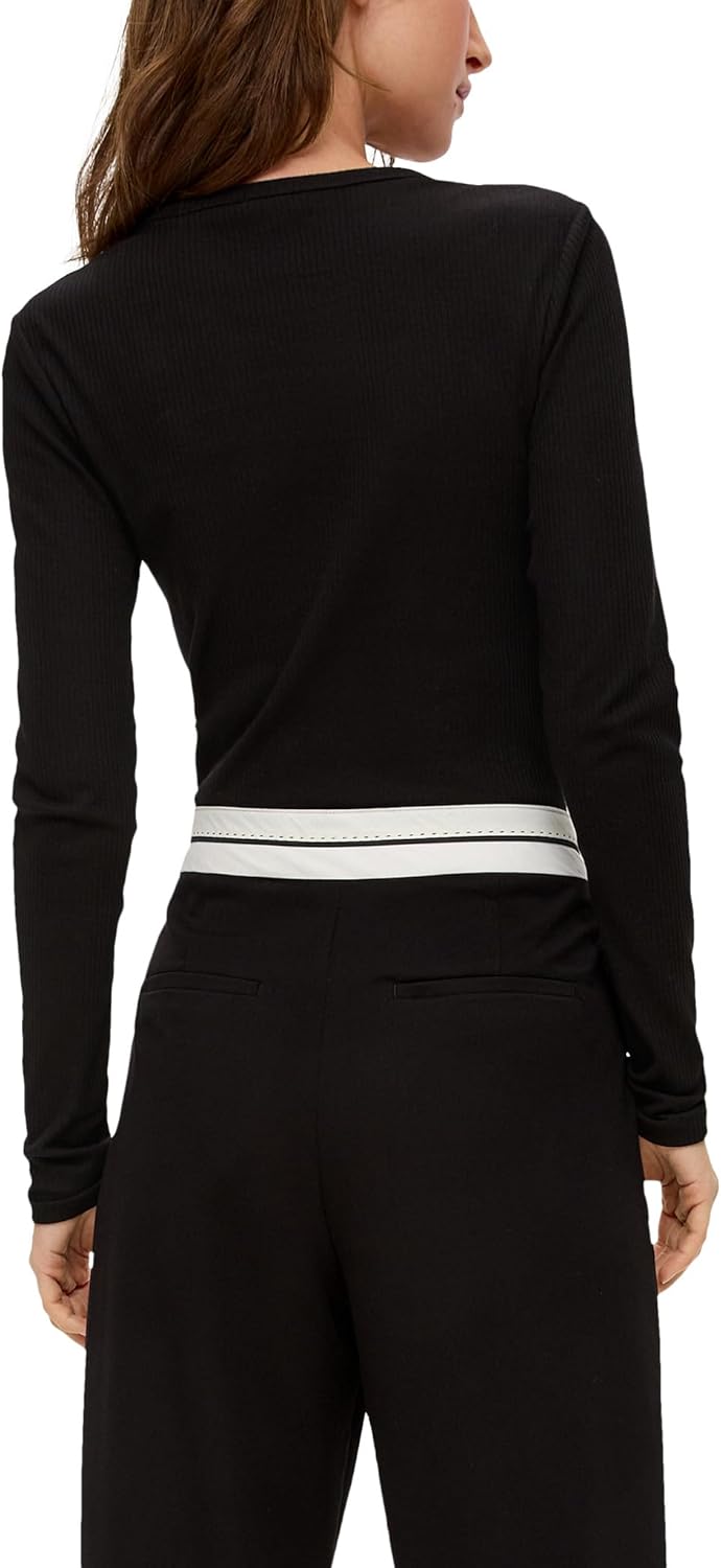 QS Geripptes Longsleeve M 0200_creme, M 0200_creme