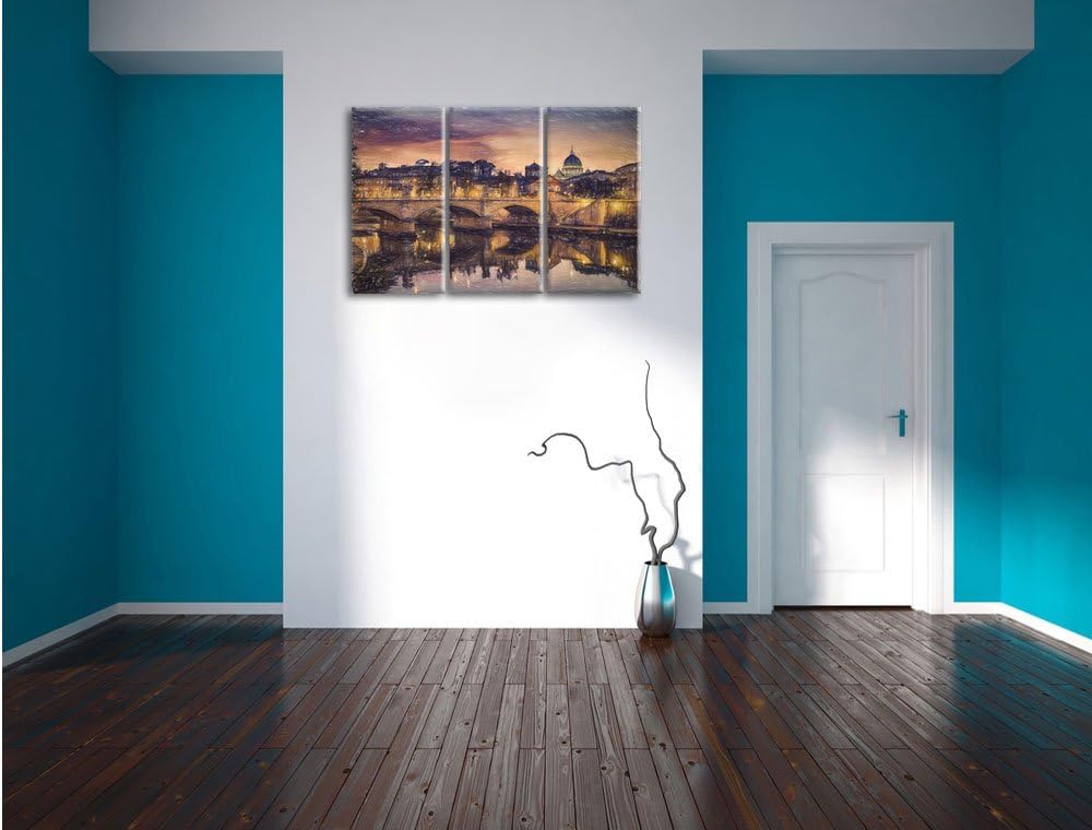 Pixxprint Rom Kathedrale St. Peter als Leinwandbild/Grösse: 3 Teilig (120x80 cm) cm/Wandbild/Kunstdr