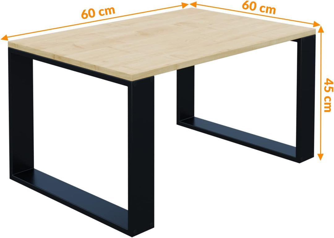 AKKE Couchtisch Wohnzimmertisch Beistelltisch Tisch Für Wohnzimmer Ahorn 60 x 60 x 45 L:60cm x B:60c