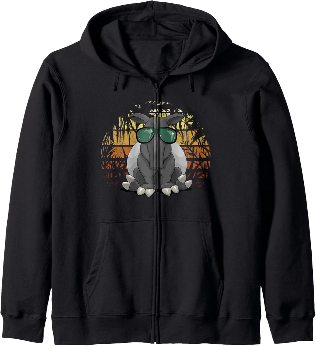 Hipster König des Dschungels Tapir mit Sonnenbrille Kapuzenjacke