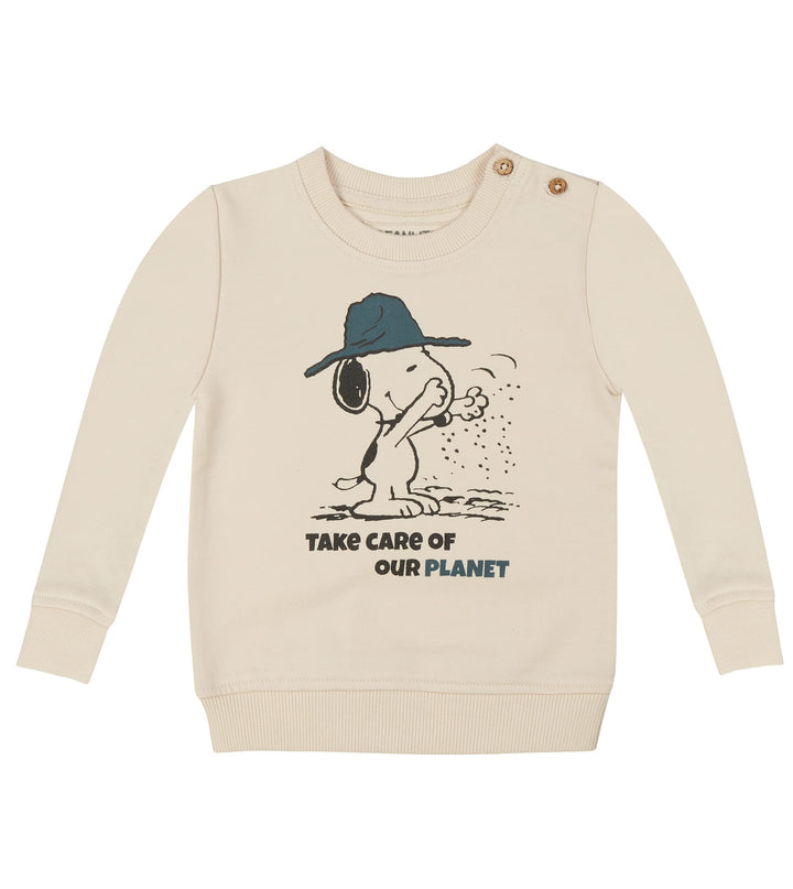 ONOMATO! Peanuts Snoopy Jungen Mädchen Sweatshirt Cradle to Cradle 110-116 Beige, 110-116 Beige