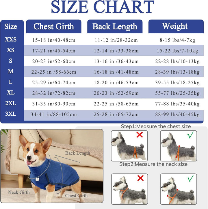 Hundepullover - Fleece Pullover für kleine, mittelgrosse & grosse Hunde - Warmer & Leichter Hundepul