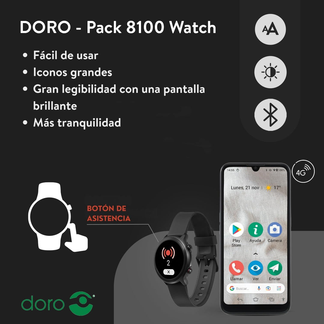 Doro-8100Watch 8100 + Watch Schwarz, 8100 + Watch Schwarz