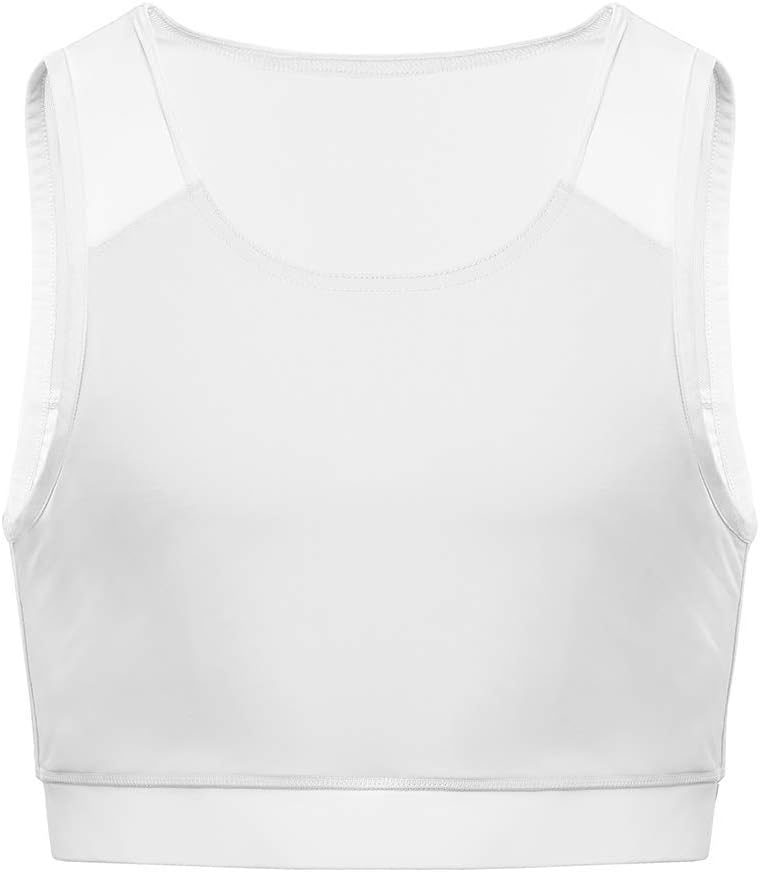 Idtswch Brustbinder für Transgender Brustbinder Half Ftm Binder Brust Kompressions-BH S Weiss, S Wei