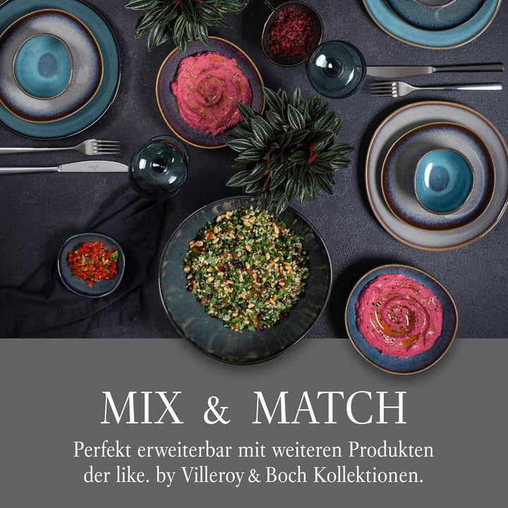 like. by Villeroy & Boch – Lave gris Servierplatte 32x31,5x3 cm, Servierplatte grau, Steingut, mikro