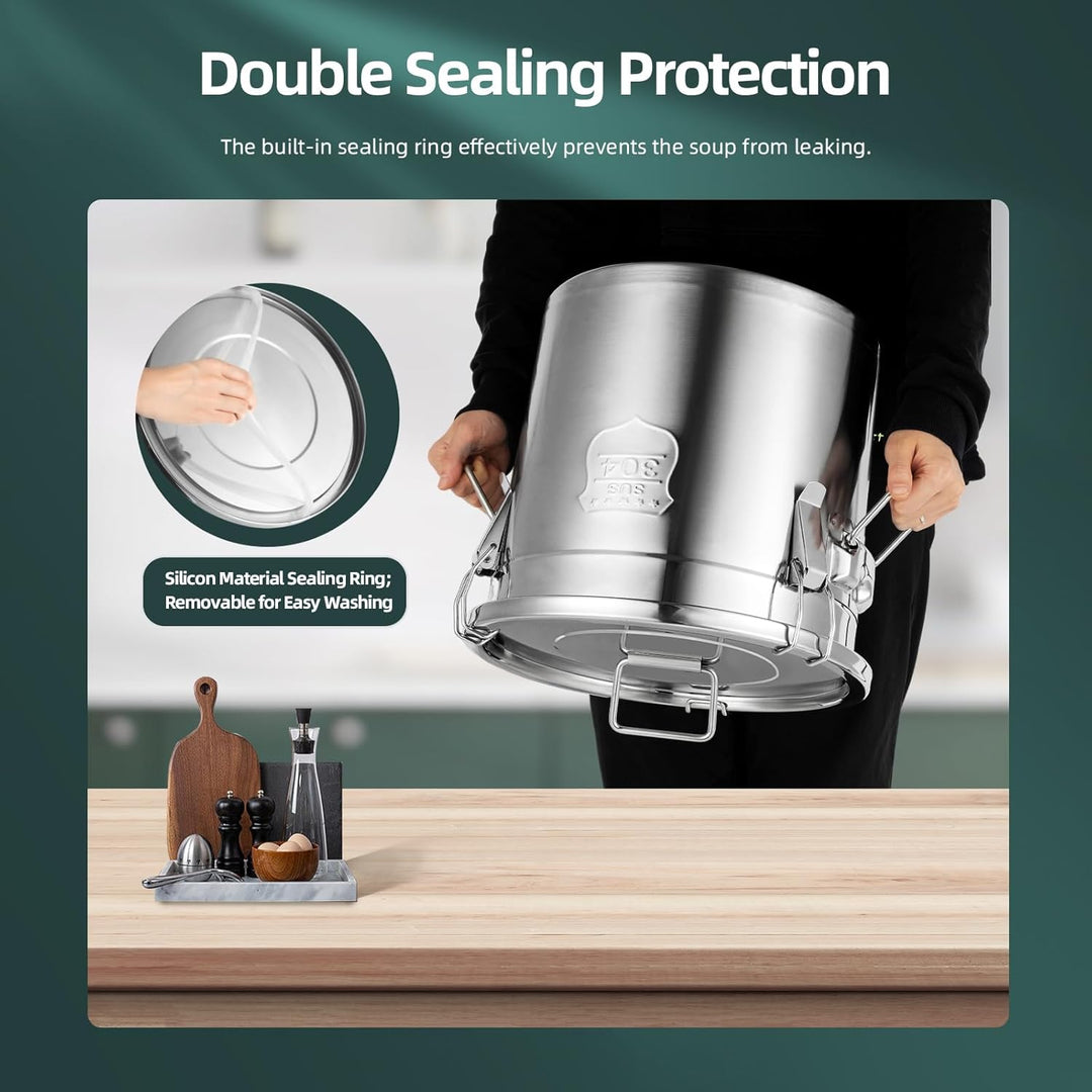 21L Grosse Kapazität Luftdichter Kanister Lebensmittel Edelstahl Eimer mit Deckel, 304 Edelstahl dre