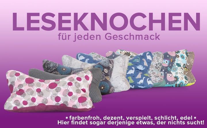 Leseknochen Nackenkissen (Ginko grau) bequem und waschbar! Handgestopft und genäht in Deutschland -