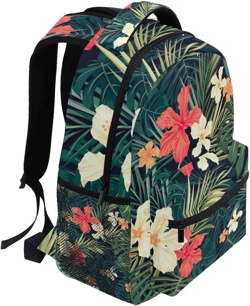 Tropical Hibiscus Flowers Schulrucksack für Jungen Mädchen Kinder Reisetasche Bookbag