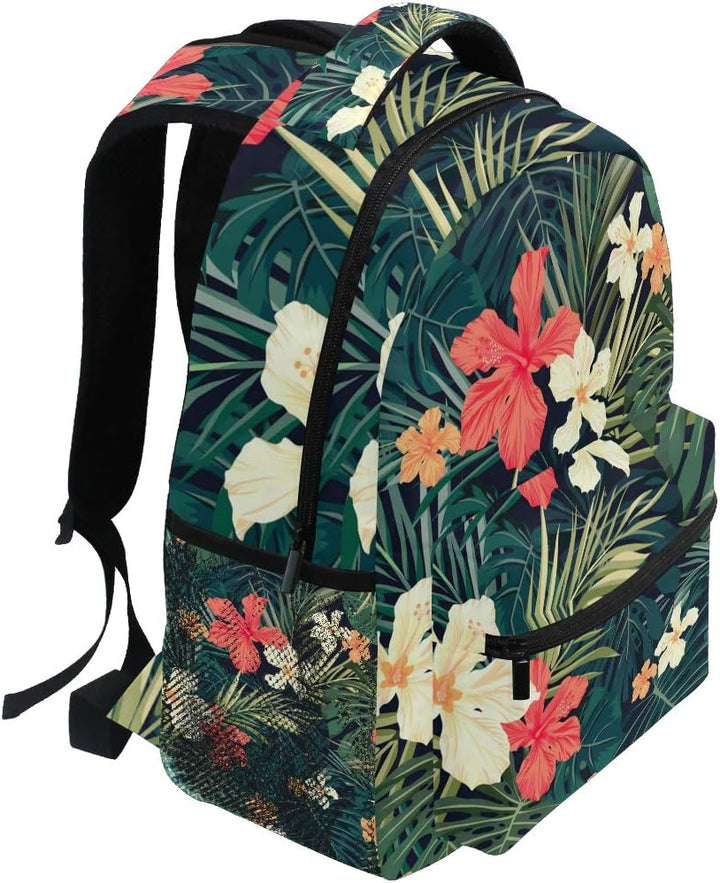 Tropical Hibiscus Flowers Schulrucksack für Jungen Mädchen Kinder Reisetasche Bookbag