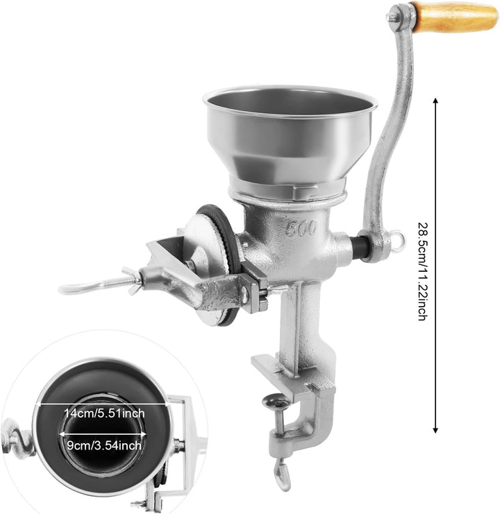 Manuelle Getreidemühle 14cm Grosser Trichter Einstellbare Grobheit Maismühle Malzmühle Kaffeemühle G