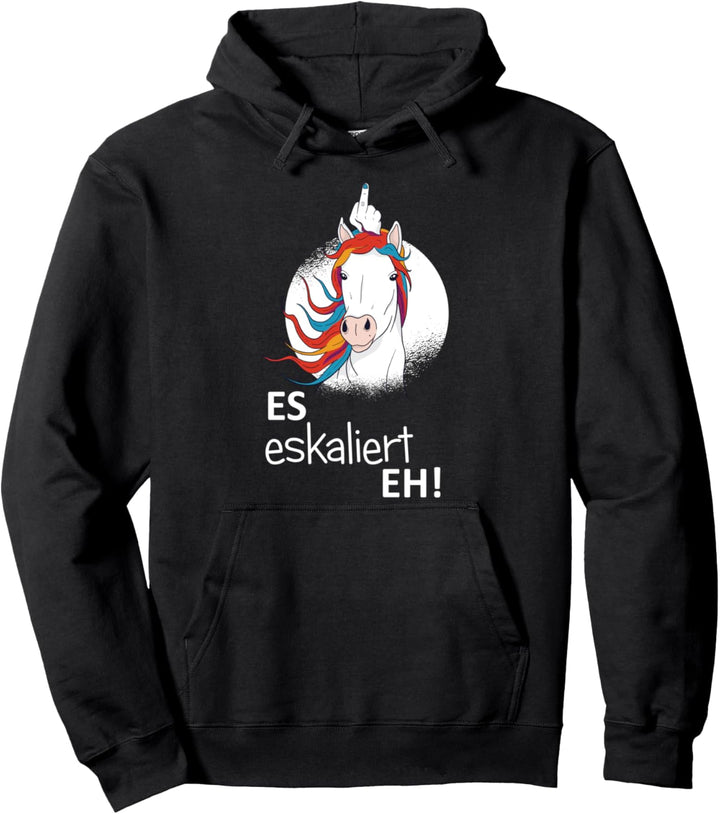 Es Eskaliert Eh Einhorn Disko Festival Party Lustig Pullover Hoodie