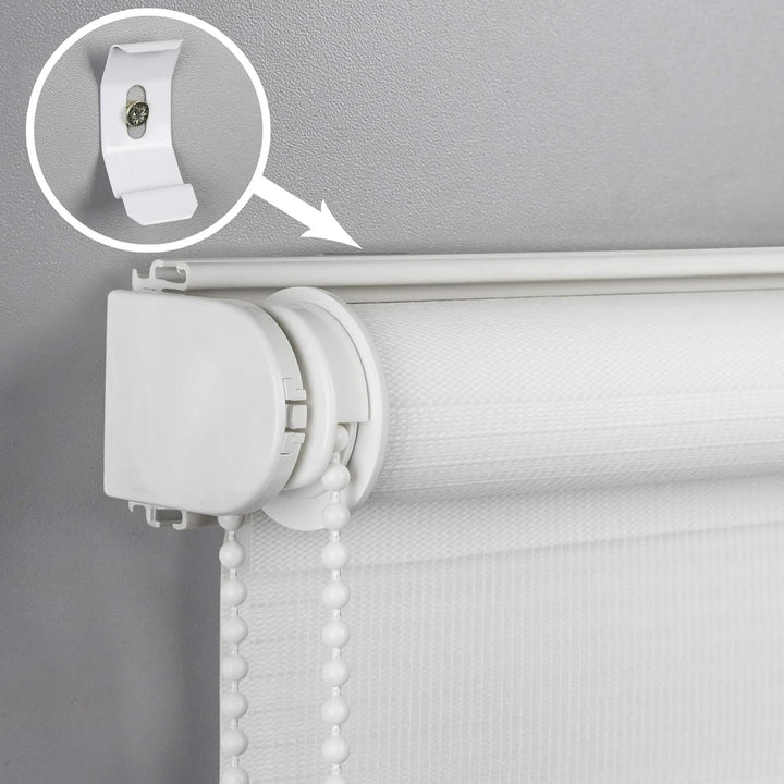 ROLLMAXXX Duo-rollo Doppelrollo Klemmfix ohne Bohren (130 x 150 cm, Hellgrau)