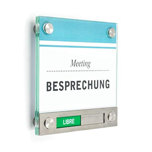 Türschild VITRUM 150/150 mit Rot/Grün-Anzeige (Libre/Occupé) Libre/ Occupé, Libre/ Occupé