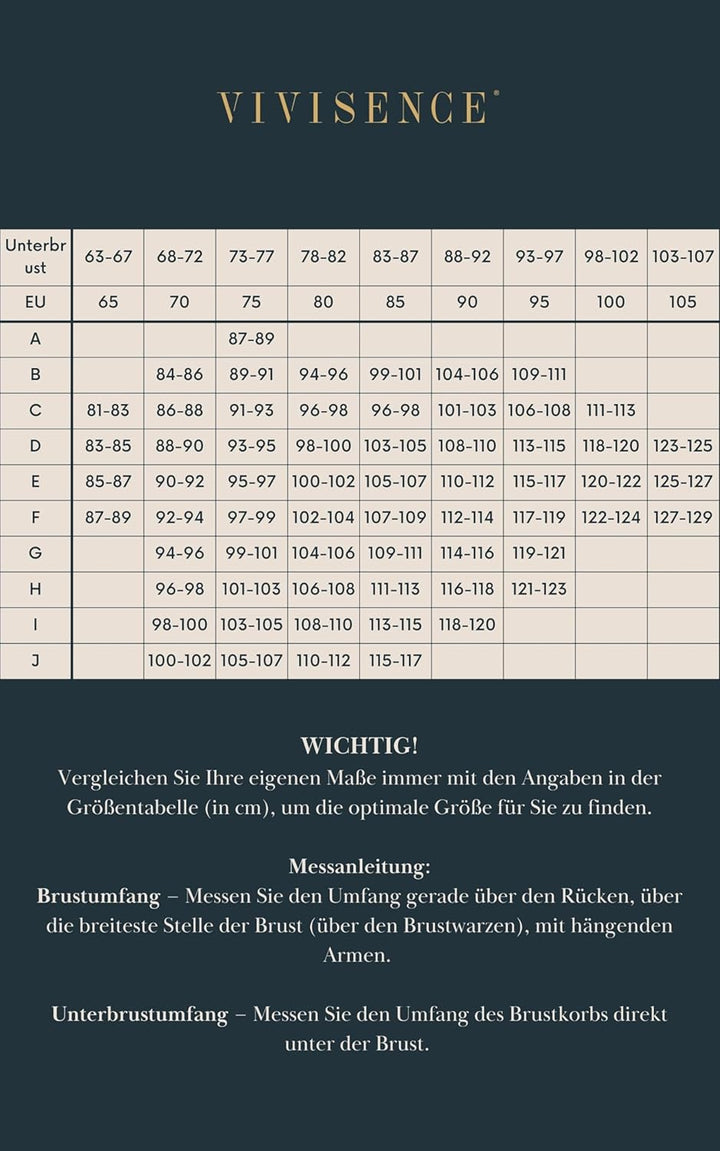 VIVISENCE 1020 Dame Bügel BH Halbversteift Voll Cups Grosse Brüste 95D Weiss, 95D Weiss