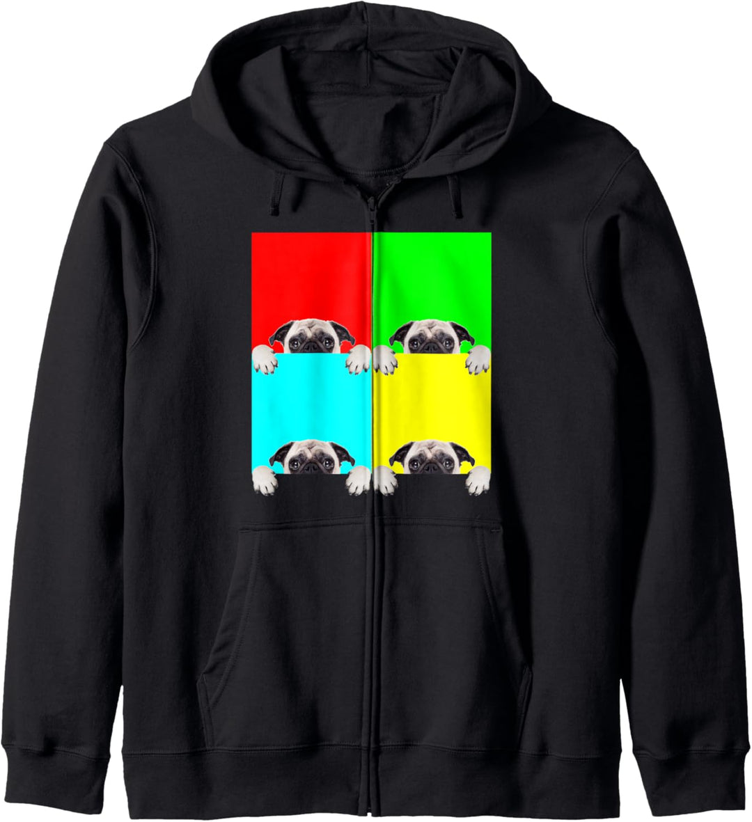 Pop Art Dog Pug Kapuzenjacke