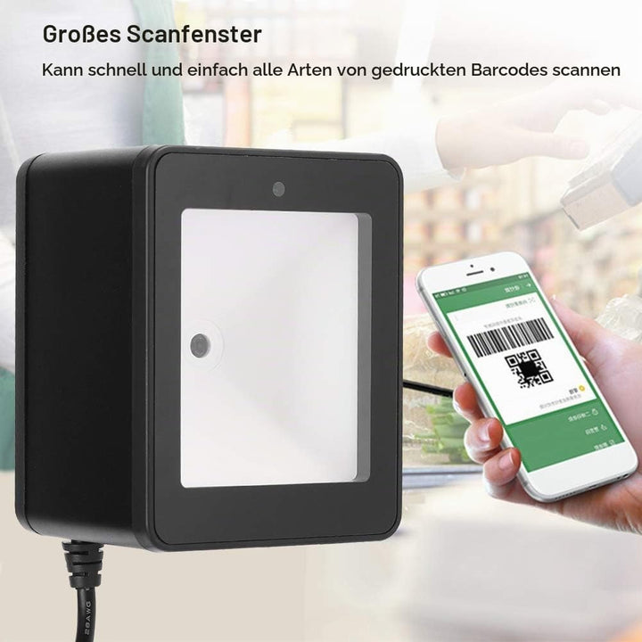 ASHATA Desktop Barcode Scanner, 360° Barcode Scanner, QR Code Scan Plattform, CMOS Supermarket Mobil