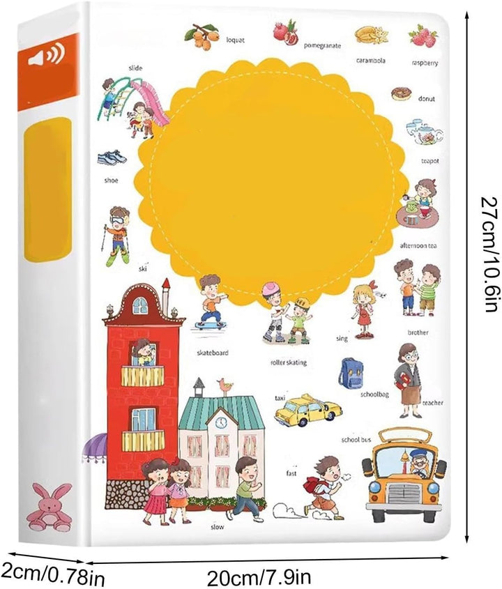 Interactive Talking Book, English Words Learning, 7.87x10.63x1.97 Speech Activity Story with Fun Sou