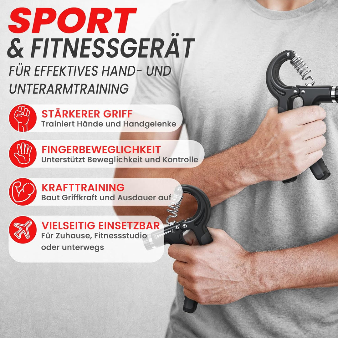 FUNFLEX Handtrainer Fingertrainer, Griffkraft Trainer 2er Set, 5-60kg Einstellbarer Widerstand Unter