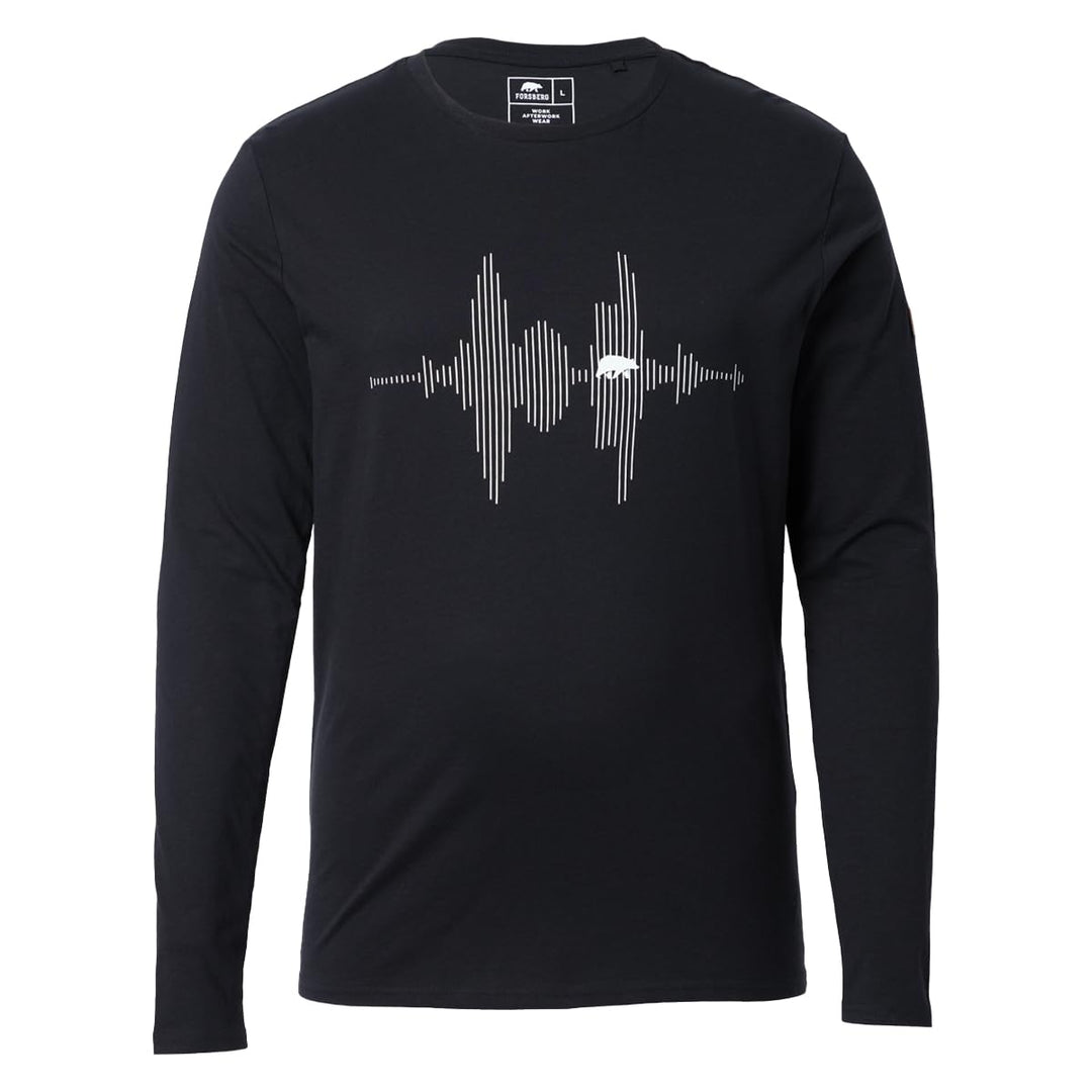 FORSBERG Longsleeve mit Audiowelle M Schwarz, M Schwarz