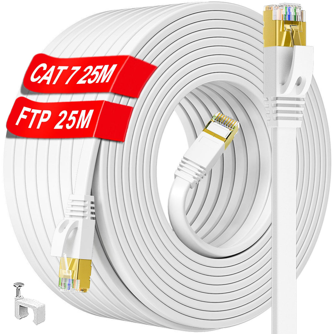 25m CAT 7 LAN Kabel 25 Meter Netzwerkkabel Gigabit Ethernet Kabel - 10000 Mbit s - Patchkabel - Cat.