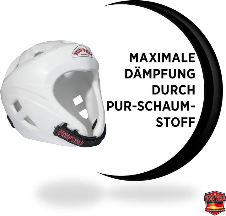 TOP TEN Kopfschutz „Avantgarde“ (WAKO Approved) Weiss L, Weiss L