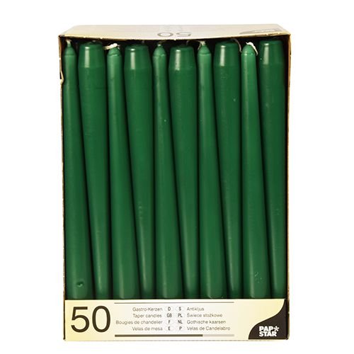 PAPSTAR 100 Leuchterkerzen Ø 2,2 cm 25 cm dunkelgrün