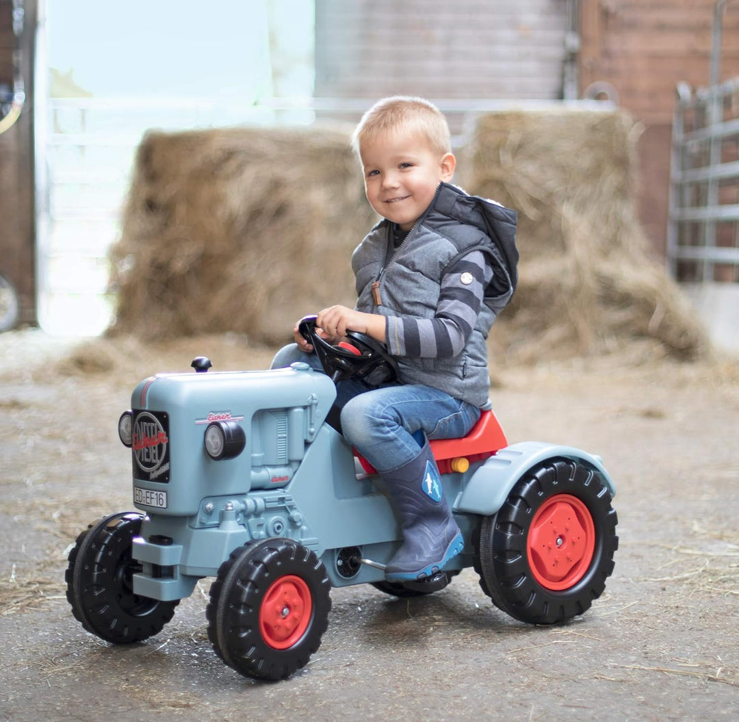 BIG - Traktor Eicher Diesel ED 16 - Trettraktor mit 3-Stufen Sitzverstellung, Kinderfahrzeug mit Prä