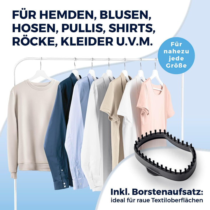 CLEANmaxx 2in1 Dampfbürste 1200 Watt | Dampfglätter faltbar und tragbar | Kompakt Steamer mit einer