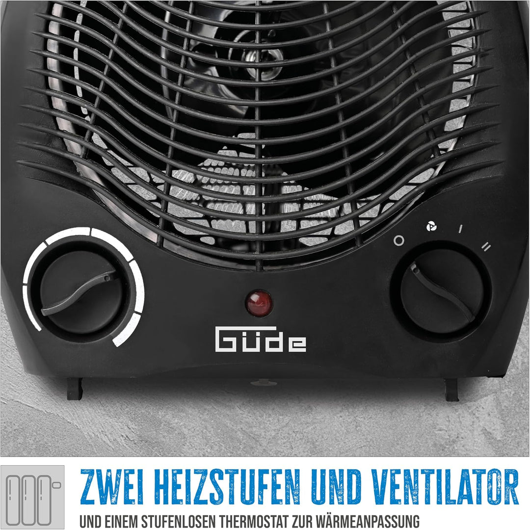 Güde Heizlüfter GH 2000 B (220-240 V, 2000 W Heizleistung, 2 Heizstufen: 1000/2000 W, Gebläseleistun