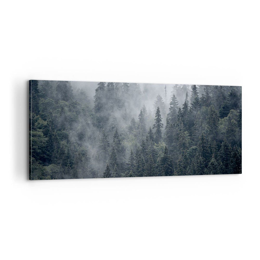 Panorama Bilder auf Leinwand 100x40cm Leinwandbild mit Rahmen Wald Baum Natur Gross Wanddeko Bild Sc