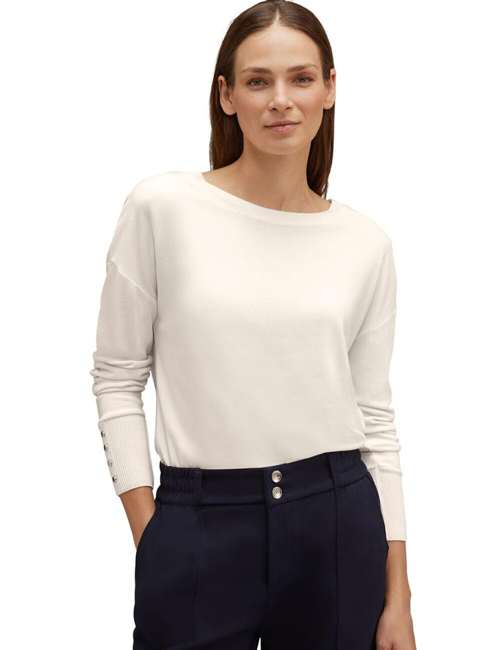 Street One Damen Langarmshirt 42 Lucid White, 42 Lucid White
