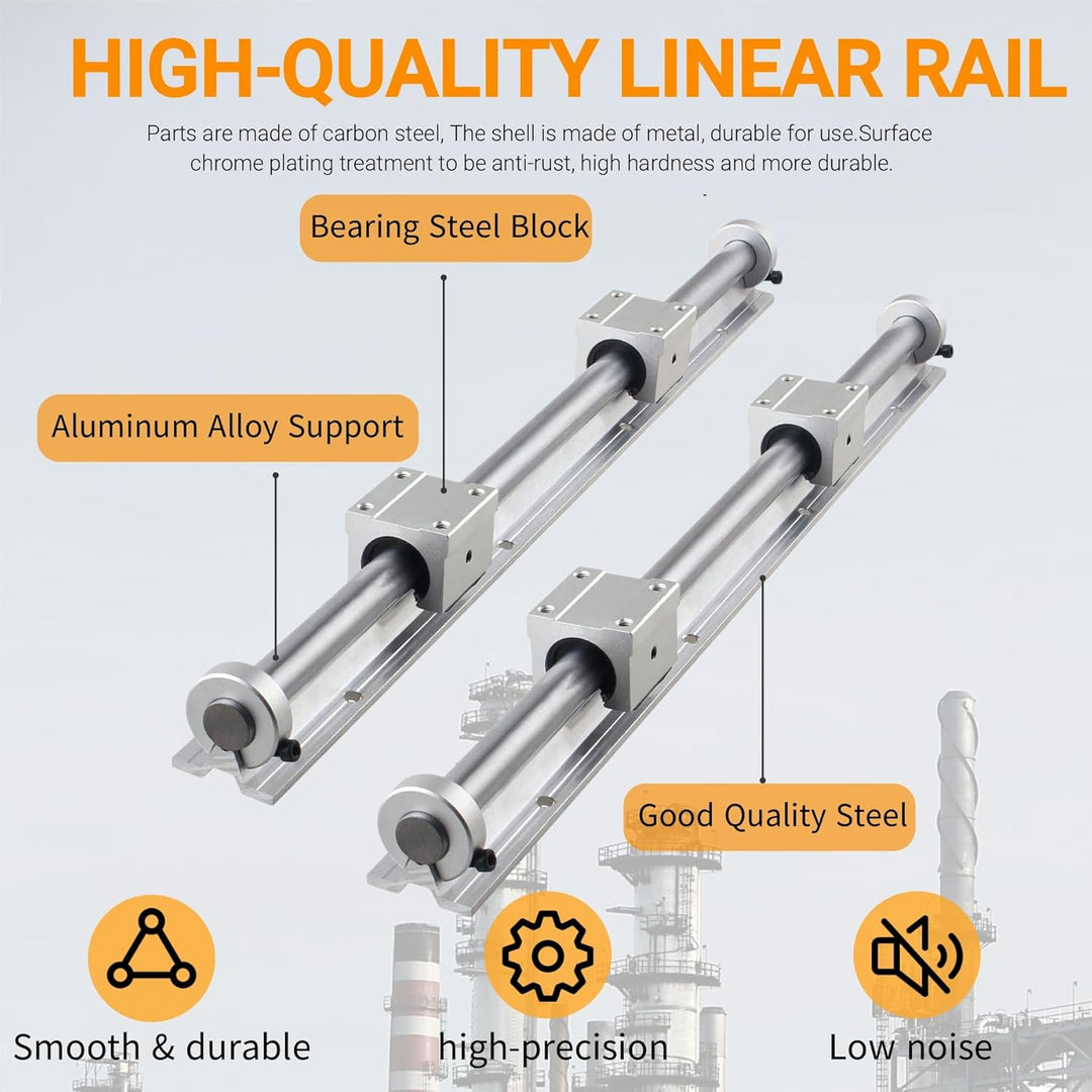 CNCYEAH 2 stücke Linearführung SBR16-500mm Linearführungsschiene + 4 Stücke SBR16UU lagerblöcken + 4